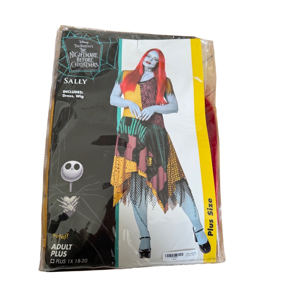 Spirit Nightmare Before Christmas Sally Costume Plus Size 1X 18-20 Dress & Wig